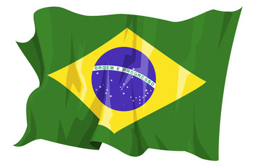 Computer generated illustration of the flag of Brazil