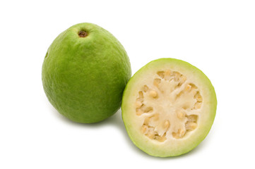 fresh slice guava on white background