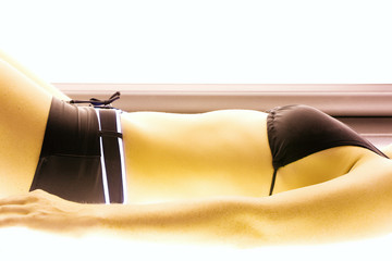Woman tanning