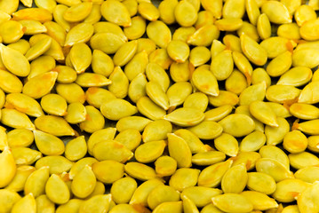 Frische,rohe Samen vom Hokkaido Kürbis