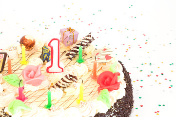 first jubilee fancy cake on white background