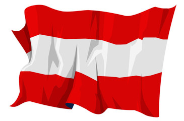 Computer generated illustration of the flag of Austria