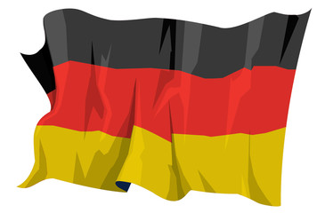 Computer generated illustration of the flag of Germany