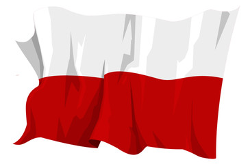 Computer generated illustration of the flag of Poland