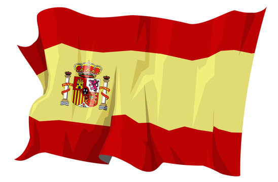 Computer generated illustration of the flag of Spain