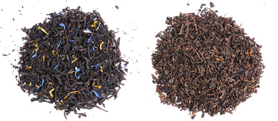 Two kinds of aromatic black tea leaves