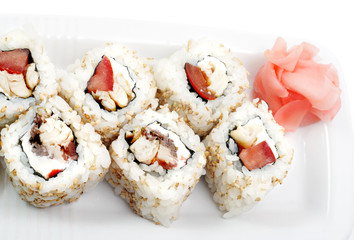 Rolls in Sesame. Isolated on White Background