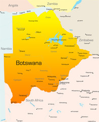Abstract vector color map of Botswana country