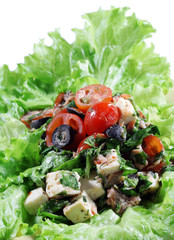 Salad with Vegetables Isolated on White Background