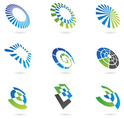 logos and graphic design elements in perspective