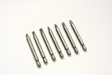 seven screw-drivers close up