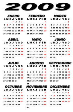 Calendario 2009 blanco