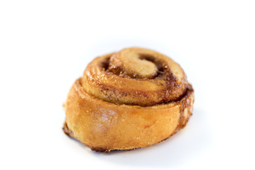 cinnamon bun isolated on white