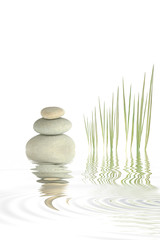 Fototapeta na wymiar Zen Spa kamienie i bambusa