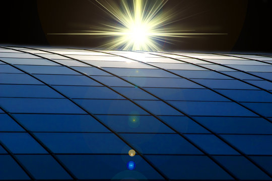 a bright star over the sollar panel.