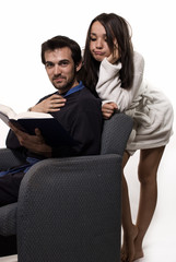 Fototapeta premium Couple relaxing at home
