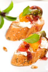 tomato and cream cheese canapes-sandwiches
