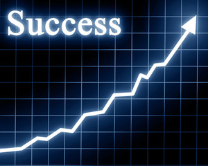 Arrow graph going up with success written on it