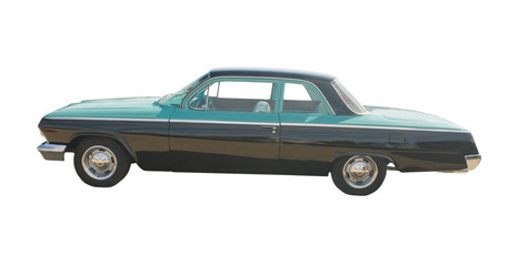 a two tone classic coupe on white