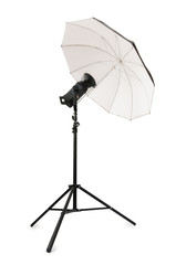 Studio strobe isolated on the white background