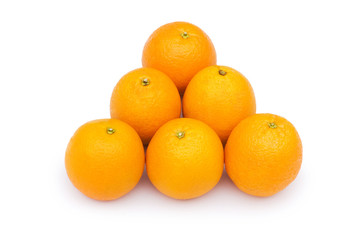 Apple and oranges isolated on the white background