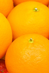 Close up of oranges at the market stand