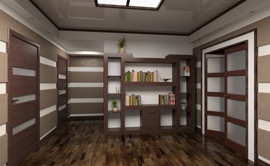 modern hall interior (3d rendering)