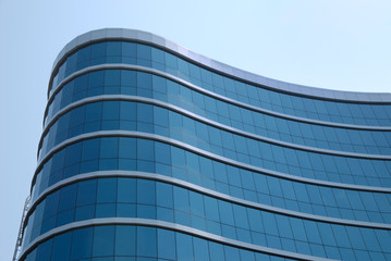 The facade of a modern building.