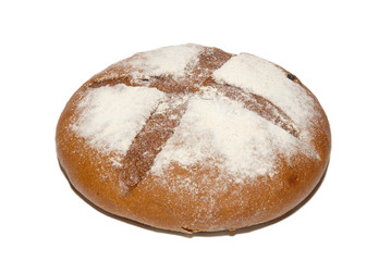Brown bread isolated on white.
