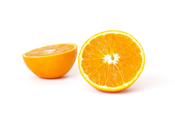 Ripe orange isolated on a white background