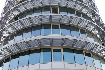 Round facade of the modern office building