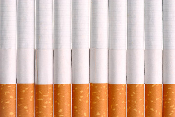 Cigarettes in a row.