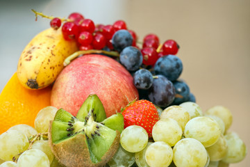 fresh fruits assortment, shallow deep of field