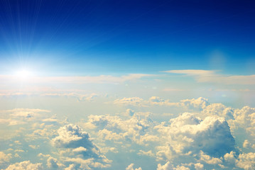 Fototapeta na wymiar piękny widok z samolotu powietrze świt