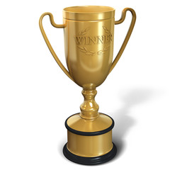 Fototapeta na wymiar Golden winner's cup