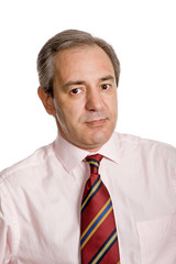 mature business man portrait in white background