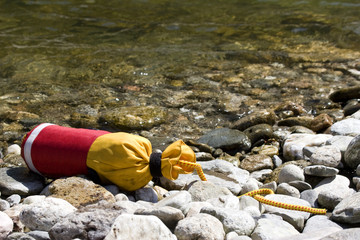 detailed view of river rescue throw lines