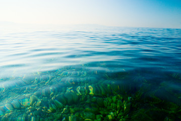 Fototapeta na wymiar morning clean water of ocean