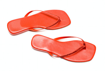 Red summer Shoes isolated on white