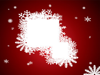 Abstract christmas image with snow flakes and room for text
