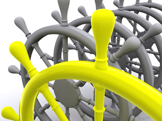 rudders leadership. 3D © sad