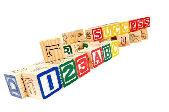 Wooden blocks spell out your future. Education and School