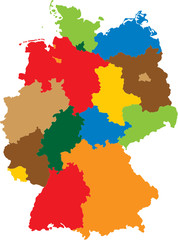 Germany divided into 16 states