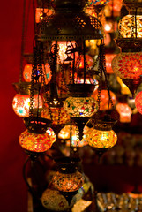display of turkish lanterns on sale