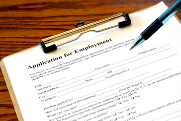 Clipboard with Employment Application