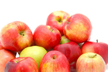 many apples on white background as a healthy food concept