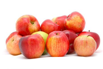 Fototapeta na wymiar many apples on white background as a healthy food concept