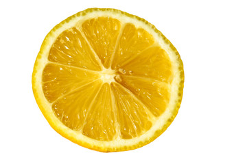 Lemon slice isolated on white background