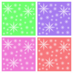 Multi color Snowflake background for Postcards