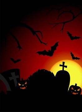 vector illustration on a Halloween theme with pumpkin